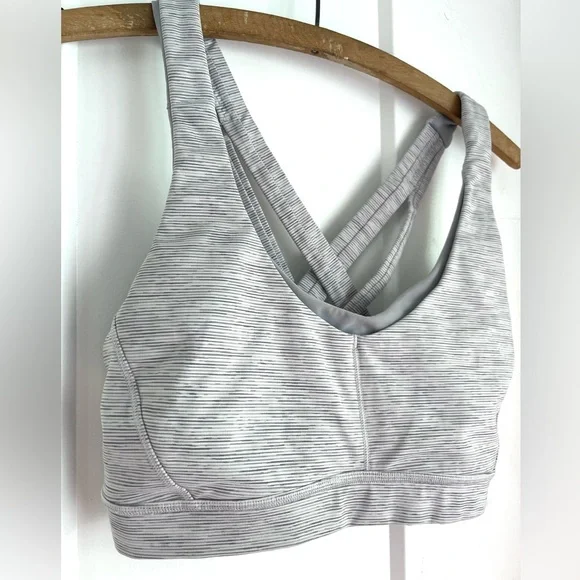 Lululemon Stash N Run bra 6 Gray White - Picture 7 of 8